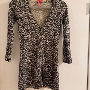 Charlotte Tarantola Leopard Print V-Neck Tunic
